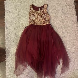 Dress from pink and violet